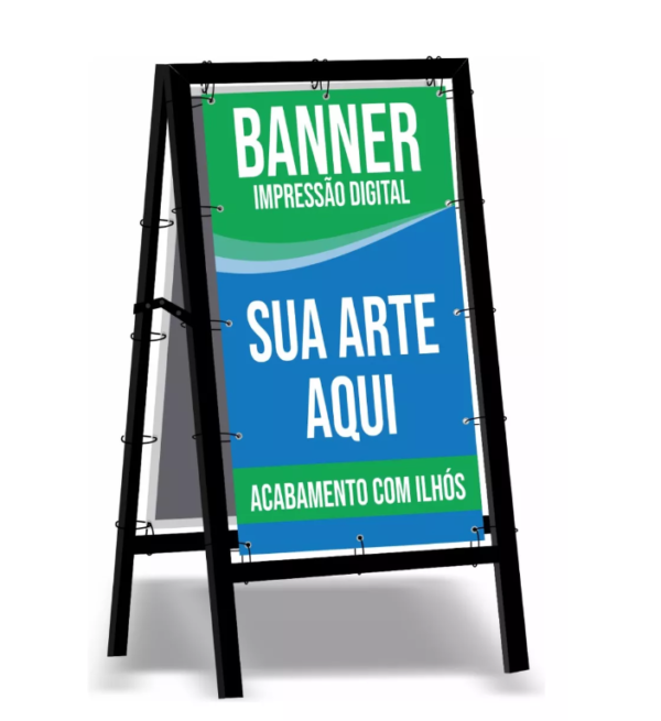 CAVALETE EM LONA COM METALON MEDINDO 0,80x1,00M